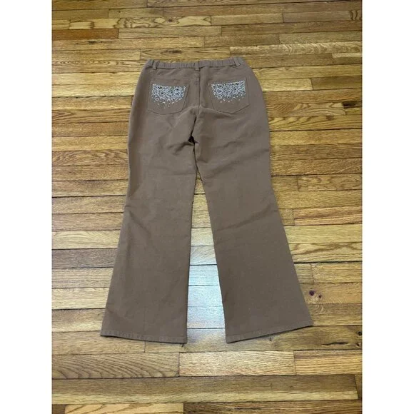 Dream Jeannes by Quacker Factory Womens Pull On Jeans Sz S Petite Brown Stretch - Picture 6 of 6